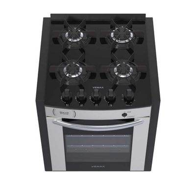 Fogão A Gás De Embutir 4 Bocas Gaudi Prisma Vitreo Bl Inox Bivolt - Venax