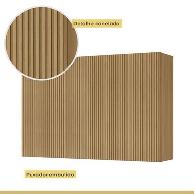 Armário Aéreo 2 Portas 120cm 100% Mdf Rainha Nature