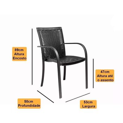 Kit Ascoli 8 Lugares Mesa Giratória Alumínio Fibra Trama Pedra Ferro