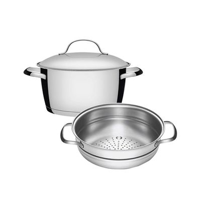 Jogo Caçarola Funda + Cozi-vapore Allegra 20 Cm 3,1 L Inox