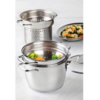 Jogo Caçarola Funda + Cozi-vapore Allegra 20 Cm 3,1 L Inox