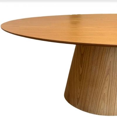 Mesa Jantar Cone Oval 180x100Cm Tampo Madeira Freijó Marrom