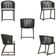 Mesa Com 4 Cadeiras E Noronha Estofado 3 Trama Original Preto