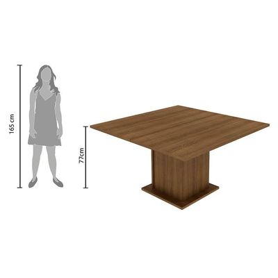 Mesa Quadrada Rustic Tampo de Madeira Madesa 5286