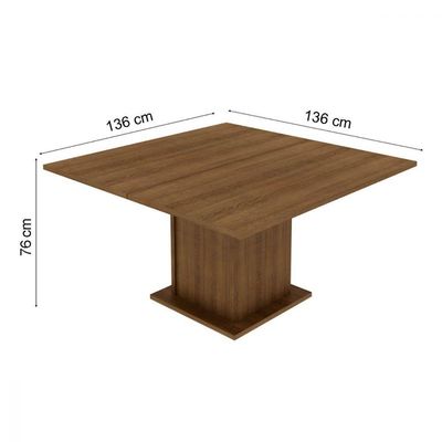 Mesa Quadrada Rustic Tampo de Madeira Madesa 5286