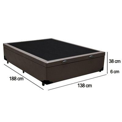 Cama Box Baú Casal Sintético Sereneprime Marrom 138x188x44