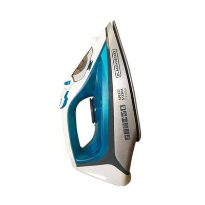Ferro de Passar a Vapor Base Antiaderente com Spray FX3060 Ceramic Gliss 1200W Black+Decker Azul e Branco / 220V