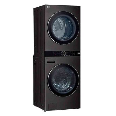 Lavadora e Secadora Elétrica Smart LG WashTower WK17BS6A 17 Kg Aço Escovado Preto com Inteligência Artificial AIDD Preto / 220V