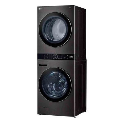 Lavadora e Secadora Elétrica Smart LG WashTower WK17BS6A 17 Kg Aço Escovado Preto com Inteligência Artificial AIDD Preto / 220V