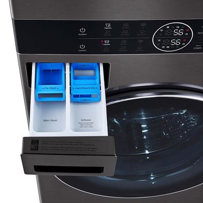 Lavadora e Secadora Elétrica Smart LG WashTower WK17BS6A 17 Kg Aço Escovado Preto com Inteligência Artificial AIDD Preto / 220V