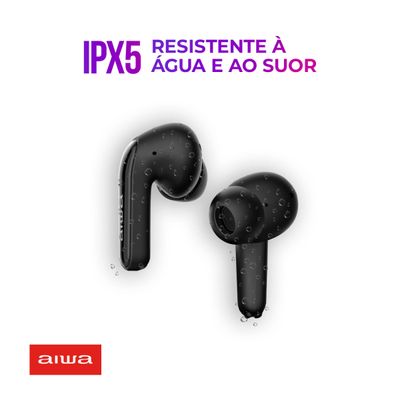 Fone de Ouvido Earbud AIWA EB-01-B Bluetooth IPX5 ANC Modo Ambiente BIV