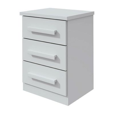 Mesa De Cabeceira 3 Gavetas Baião Lopas Branco Branco