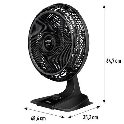 Ventilador De Mesa 2 Em 1 Turbo Force Vf42 Arno 40cm Com 6 Pás 127v Preto