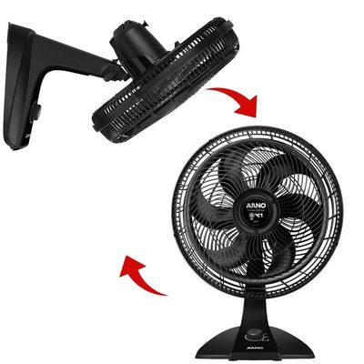 Ventilador De Mesa 2 Em 1 Turbo Force Vf42 Arno 40cm Com 6 Pás 127v Preto