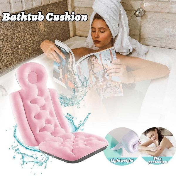 Almofada de Banho Impermeável Antiderrapante Spa P / rosa