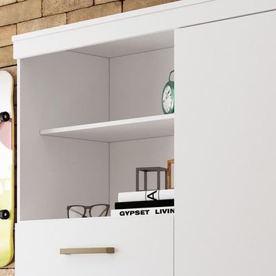 Cômoda De Madeira 6 Gavetas 1 Porta Marabá Santos Andirá Branco