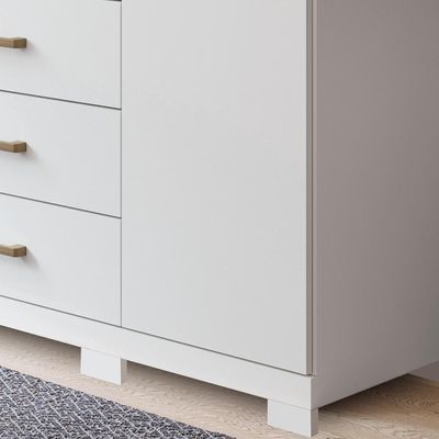 Cômoda De Madeira 6 Gavetas 1 Porta Marabá Santos Andirá Branco