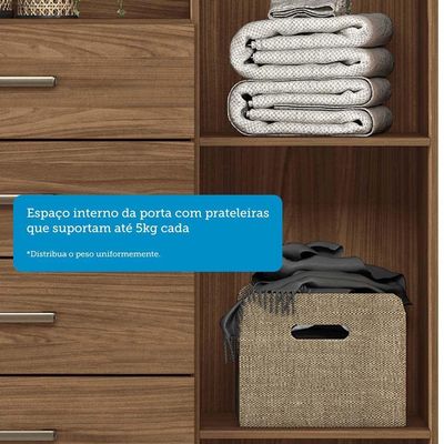 Cômoda Multiuso 1 Porta 6 Gavetas Com Pés Marabá Santos Andirá Jatoba