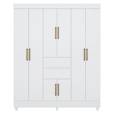 Guarda Roupa Casal 8 Portas Munique Demóbile Branco Branco