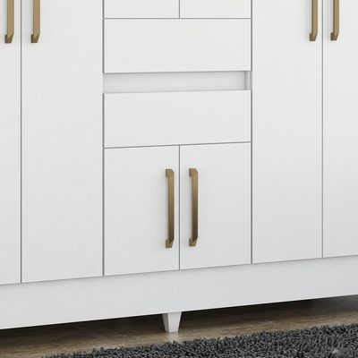 Guarda Roupa Casal 8 Portas Munique Demóbile Branco Branco