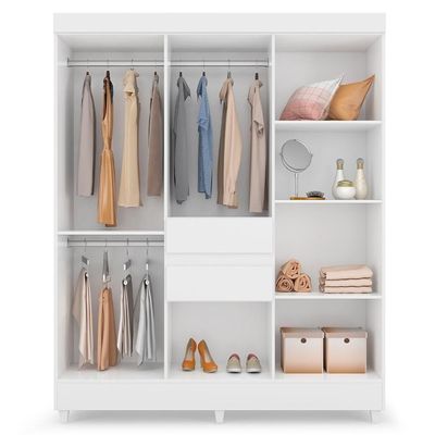 Guarda Roupa Casal 8 Portas Munique Demóbile Branco Branco