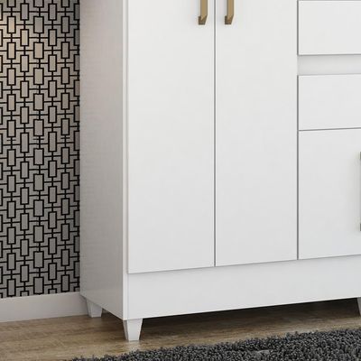 Guarda Roupa Casal 8 Portas Munique Demóbile Branco Branco