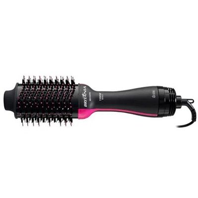 Escova Secadora Britania Cerâmica Bec02 Preto Com Rosa Bivolt