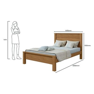 Cama De Casal Madeira Em Mdp E Mdf Amêndoa Athenas Lopas