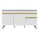 Balcão Cozinha Gabinete Pia 150cm 3 Portas 1 Gaveta Veneza Multimóveis V3740 Branco/dourado Branco/dourado