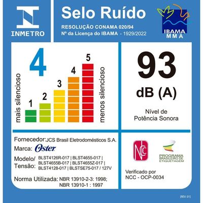 Liquidificador Oster Clássico Vermelho 1,25L 110V