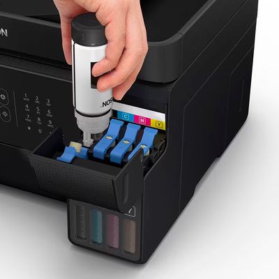 Impressora, Copiadora, Scanner Multifuncional Tanque de Tinta Epson EcoTank L5590 Wireless Preto / Bivolt
