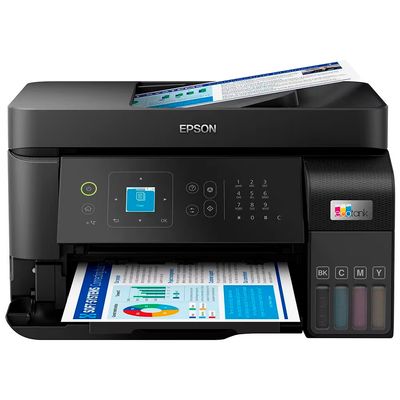 Impressora, Copiadora, Scanner Multifuncional Tanque de Tinta Epson EcoTank L5590 Wireless Preto / Bivolt
