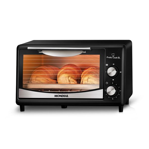 Forno Elétrico Mondial Pratic Cook FR-09 Preto 6 Litros - 220V Forno Elétrico Mondial Pratic Cook FR-09 Preto 6 Litros - 220V