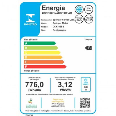Ar Condicionado De Janela Springer Midea 10.000 Btus Frio Mecânico 220v