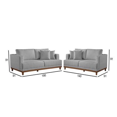 Conjunto Sofás 2 E 3 Lugares Estofados M-175 Veludo Martins Cinza