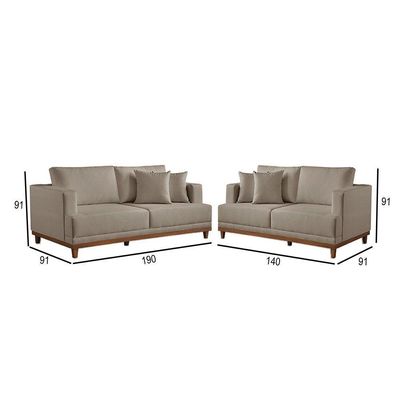 Conjunto Sofás 2 E 3 Lugares Fixo Linho M-175 Martins Bege
