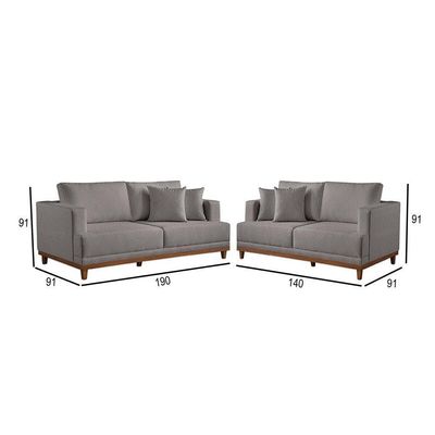 Conjunto Sofás 2 E 3 Lugares Fixo Linho M-175 Martins Cinza