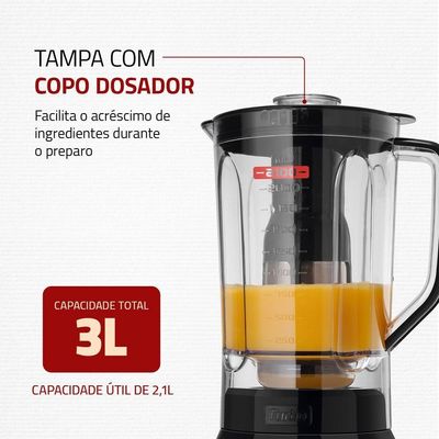 Liquidificador Mondial Turbo Black L-1200 Bi 127v-preto/inox