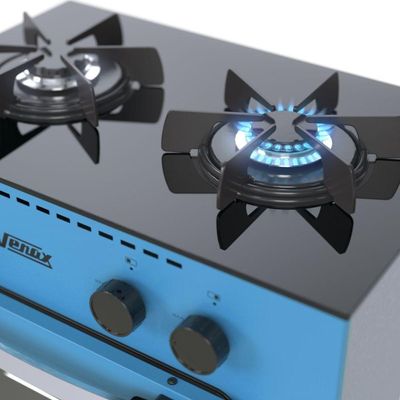 Fogão Portátil 2 Bocas Venax Mini Cook a Gás Azul