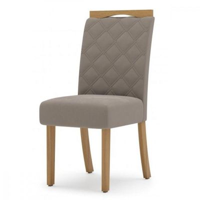 Conjunto De Mesa Henn Lins Com 6 Cadeiras Bella 1,60 Nature-off White-marrom Amêndoa