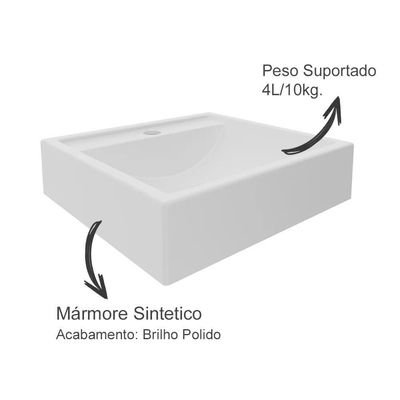 Conjunto Para Banheiro Bn3600x39x40 Branco Metalizado Tecno Mobili Branco Metalizado
