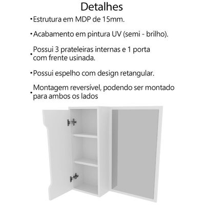 Conjunto 3 Peças Para Banheiro Bn3630x46x48 Branco Tecno Mobili Branco