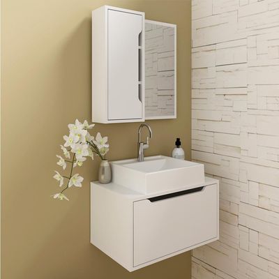 Conjunto 3 Peças Para Banheiro Bn3630x46x48 Branco Tecno Mobili Branco