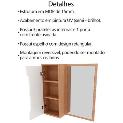 Conjunto 3 Peças Para Banheiro Bn3630x46x48 Amendoa Branco Tecno Mobili Amendoa Branco