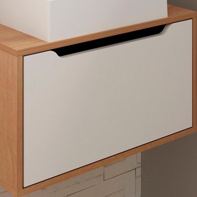 Conjunto 3 Peças Para Banheiro Bn3630x46x48 Amendoa Branco Tecno Mobili Amendoa Branco