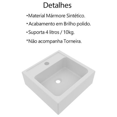 Conjunto 3 Peças Para Banheiro Bn3630x46x48 Marmore Branco Tecno Mobili Marmore Branco