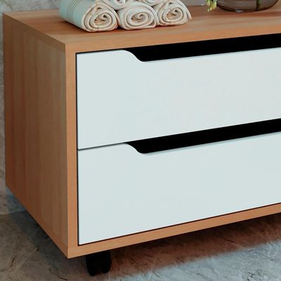 Conjunto 3 Peças Para Banheiro Bn3600x43x44 Amendoa Branco Tecno Mobili Amendoa Branco