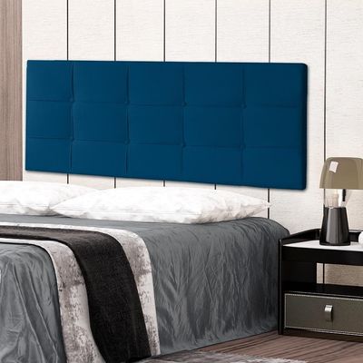Cabeceira Painel Casal 1,40m Roma Suede Azul Marinho Dal Poz Estofados