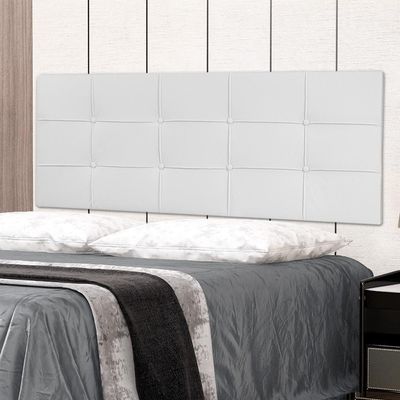 Cabeceira Painel Casal 1,40m Roma Material Sintético Branco Dal Poz Estofados