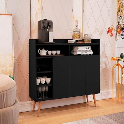 Buffet Celta 03 Portas E Prateleiras Black - Giga